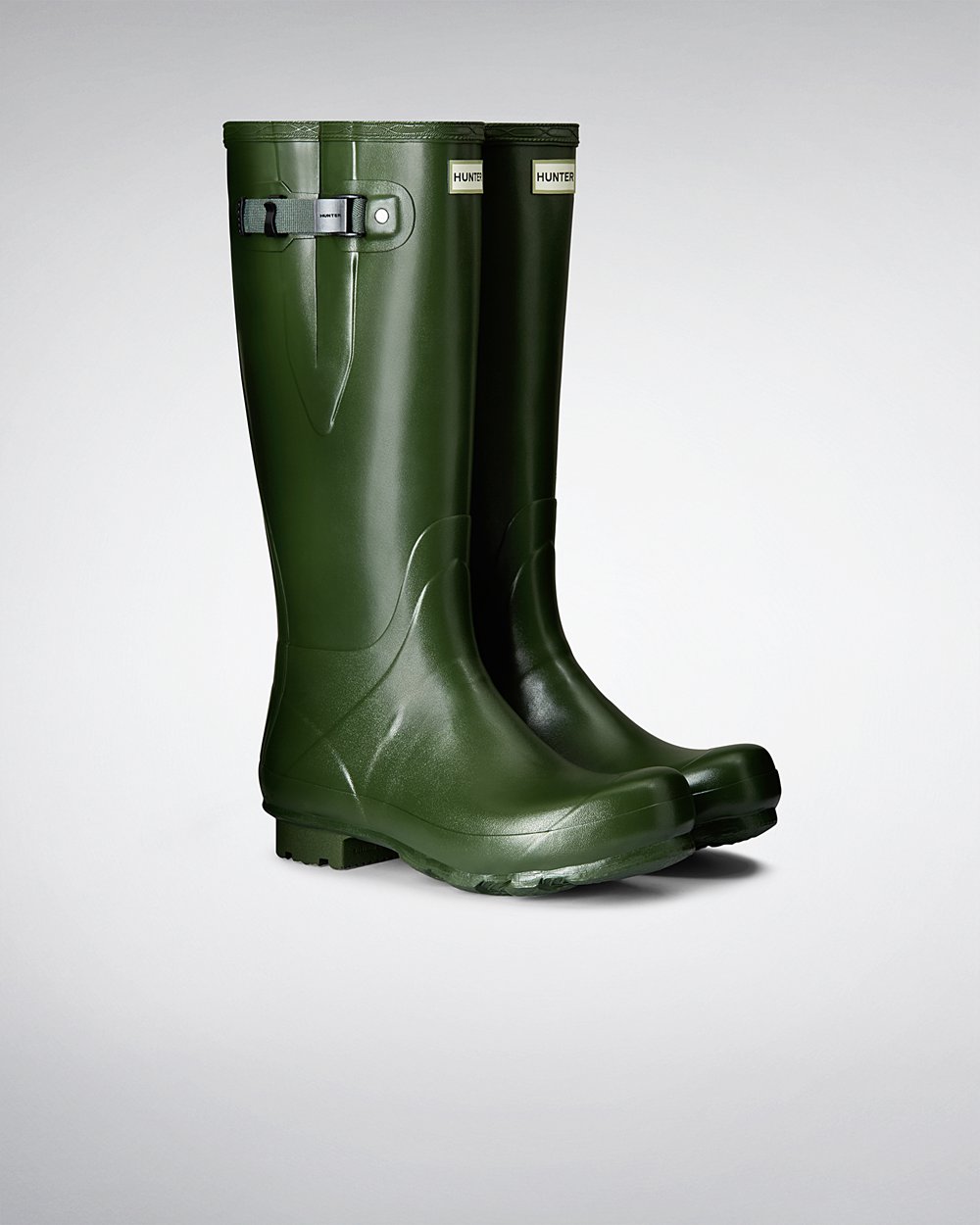 Mens Hunter Tall Rain Boots Green - Norris Field Side Adjustable - 2795046-NA